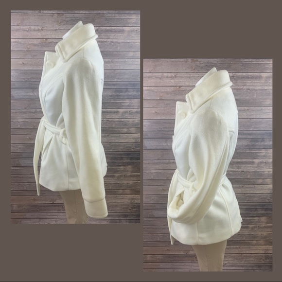 B_envied White Belted Jacket with Pockets Size M - Picture 7 of 7